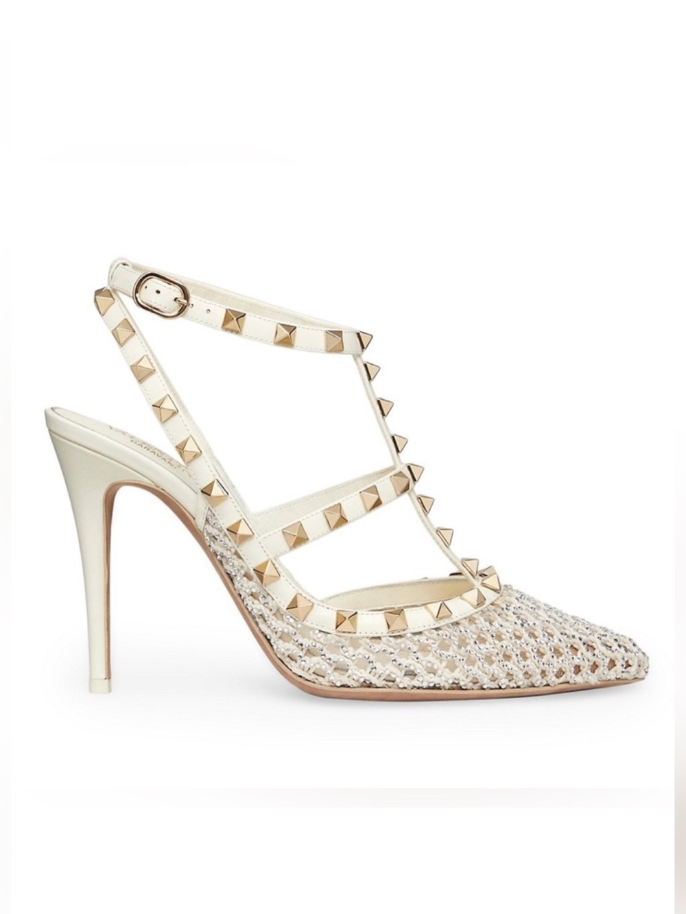 BRAND NEW VALENTINO GARAVANI ROCKSTUD MESH CRYSTAL HEELS SIZE 38